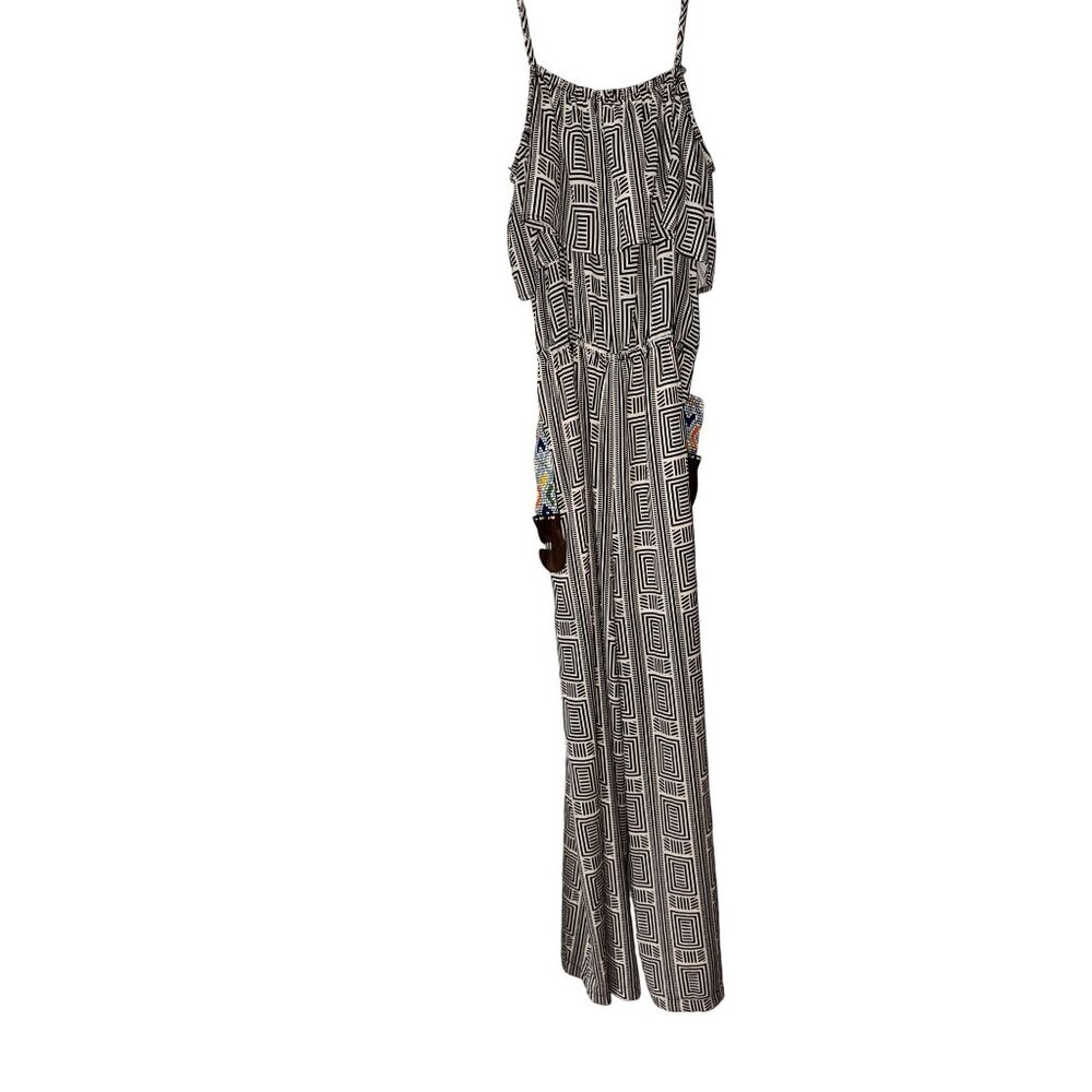 flying tomato Boho Maxi pants W/ Geometric Print & Beaded Belt - Sleeveless Spag - Picture 8 of 8